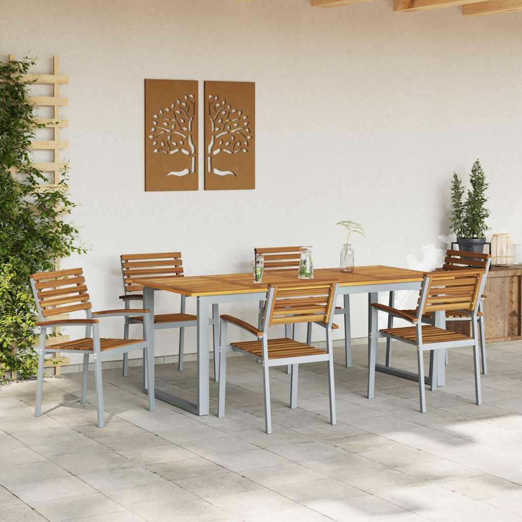 Garden Chair 6 pcs Brown 56 x 57 x 87 cm Solid Acacia Wood