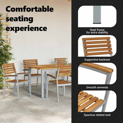 Garden Chair 6 pcs Brown 56 x 57 x 87 cm Solid Acacia Wood
