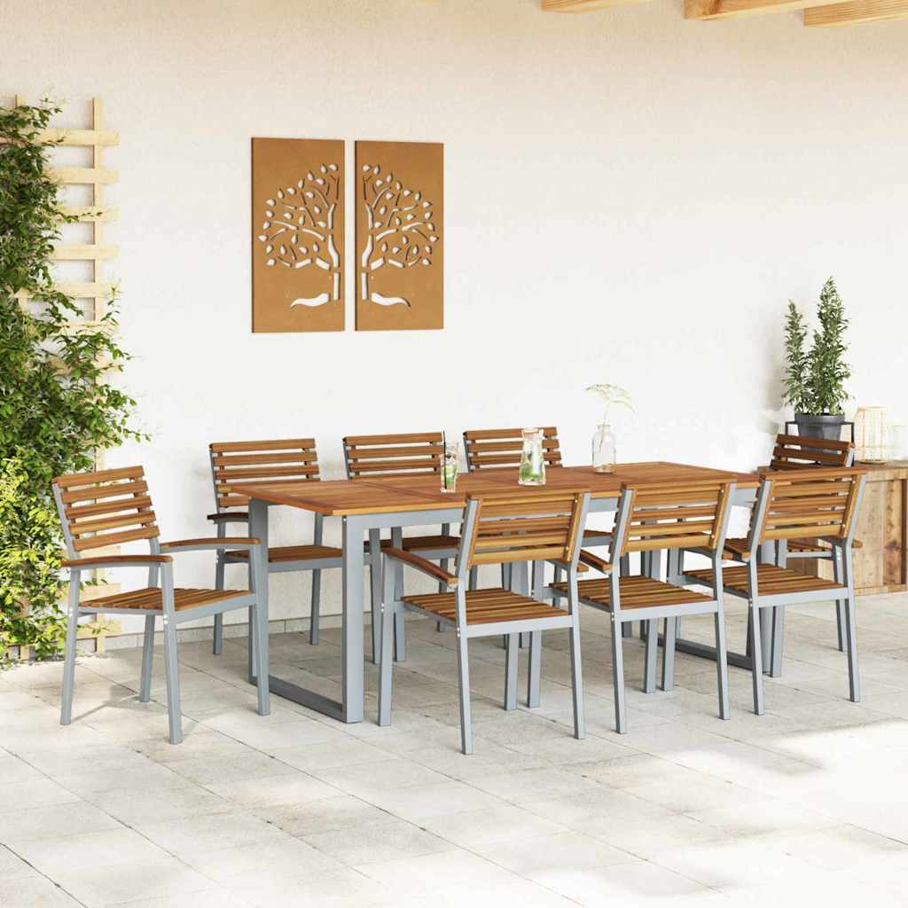 Garden Chair 8 pcs Brown 56 x 57 x 87 cm Solid Acacia Wood