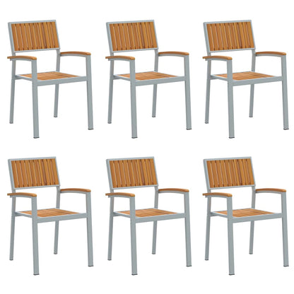Stacking Chair 6 pcs Brown 56 x 57 x 87 cm Solid Acacia Wood
