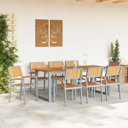 Stacking Chair 8 pcs Brown 56 x 57 x 87 cm Solid Acacia Wood