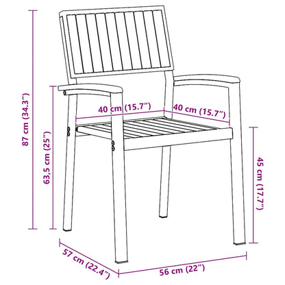 Stacking Chair 8 pcs Brown 56 x 57 x 87 cm Solid Acacia Wood