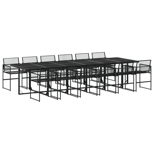 Garden Dining Set | Black | Poly Rattan | 13 Piece Set | Stackable