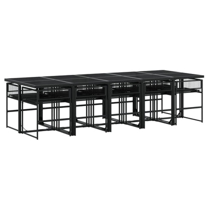 Garden Dining Set | Black | Poly Rattan | 13 Piece Set | Stackable