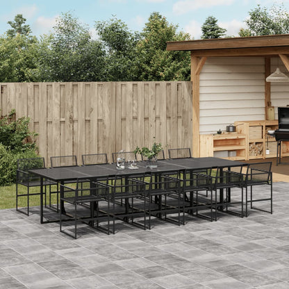 Garden Dining Set | Black | Poly Rattan | 13 Piece Set | Stackable