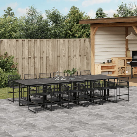 Garden Dining Set | Black | Poly Rattan | 13 Piece Set | Stackable