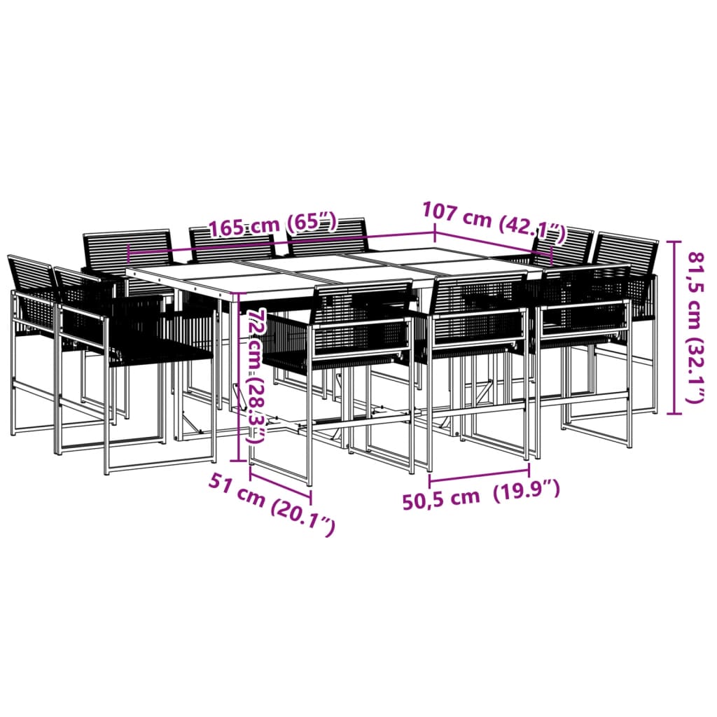 Garden Dining Set | Black