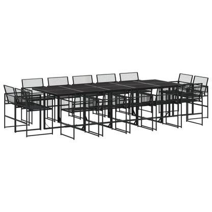 Garden Dining Set | Black | PE rattan | Large | Stackable