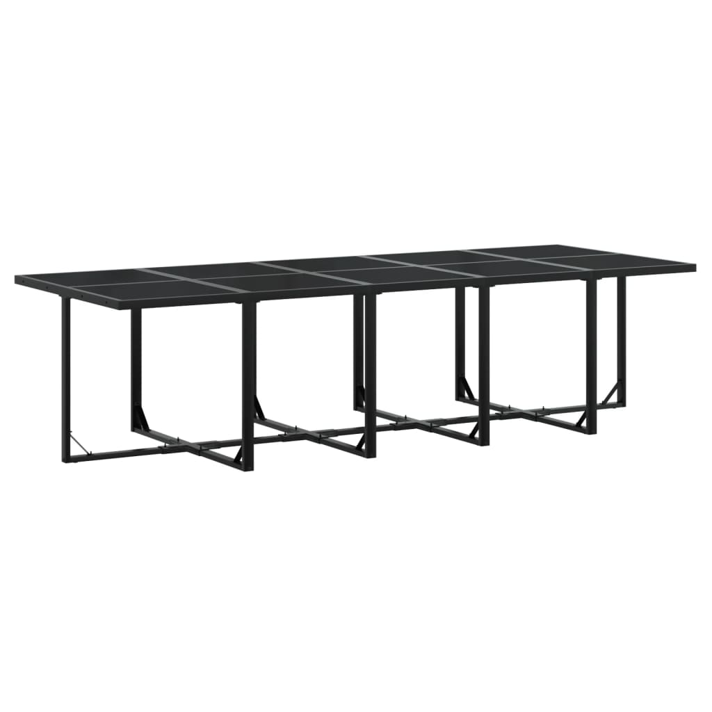 Garden Dining Set | Black | PE rattan | Large | Stackable