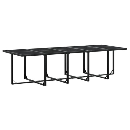 Garden Dining Set | Black | PE rattan | Large | Stackable