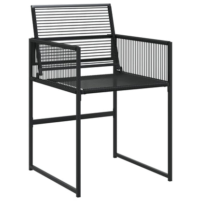 Garden Dining Set | Black | PE rattan | Large | Stackable