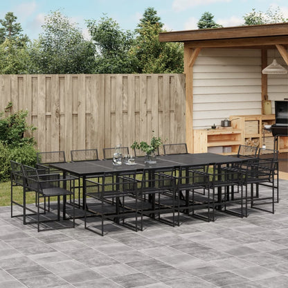 Garden Dining Set | Black | PE rattan | Large | Stackable