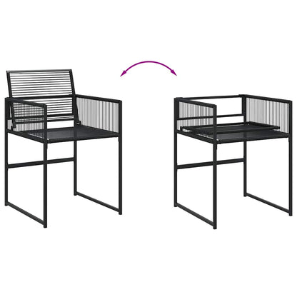 13 Piece Garden Dining Set Black Poly Rattan