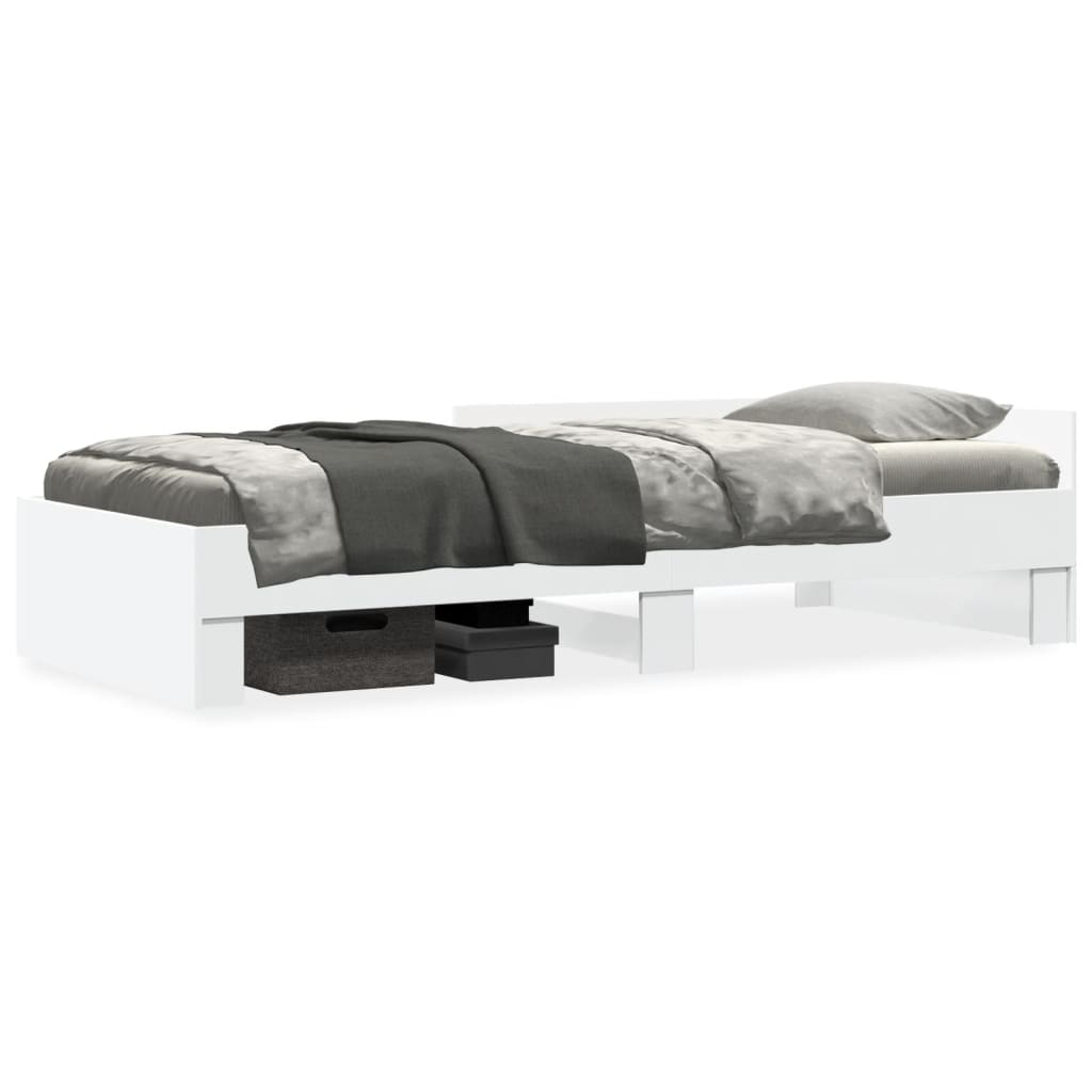 Bed Frame without Mattress White 100x200 cm Engineered Wood