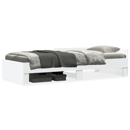 Bed Frame without Mattress White 100x200 cm Engineered Wood