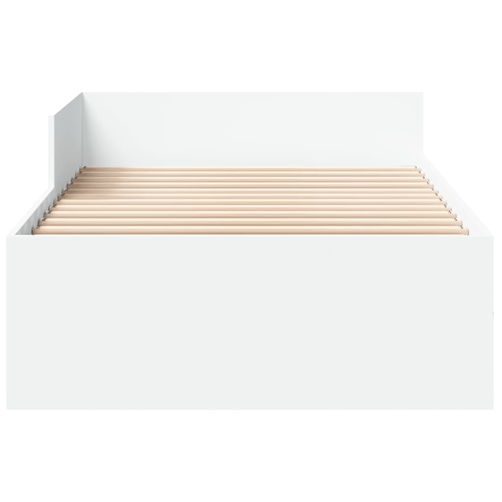 Bed Frame without Mattress White 100x200 cm Engineered Wood