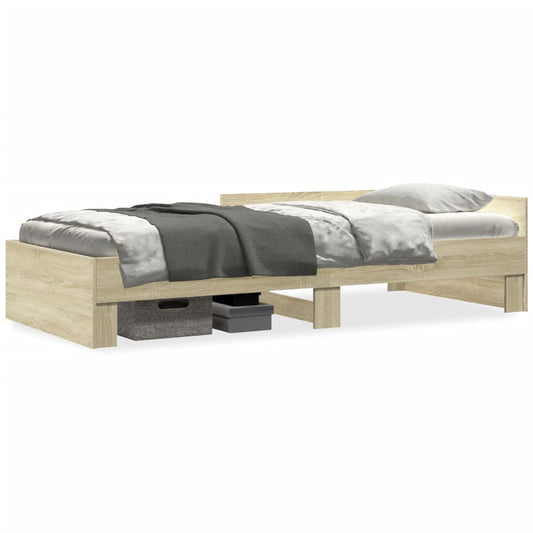 Bed Frame without Mattress Sonoma Oak 100x200 cm Engineered Wood