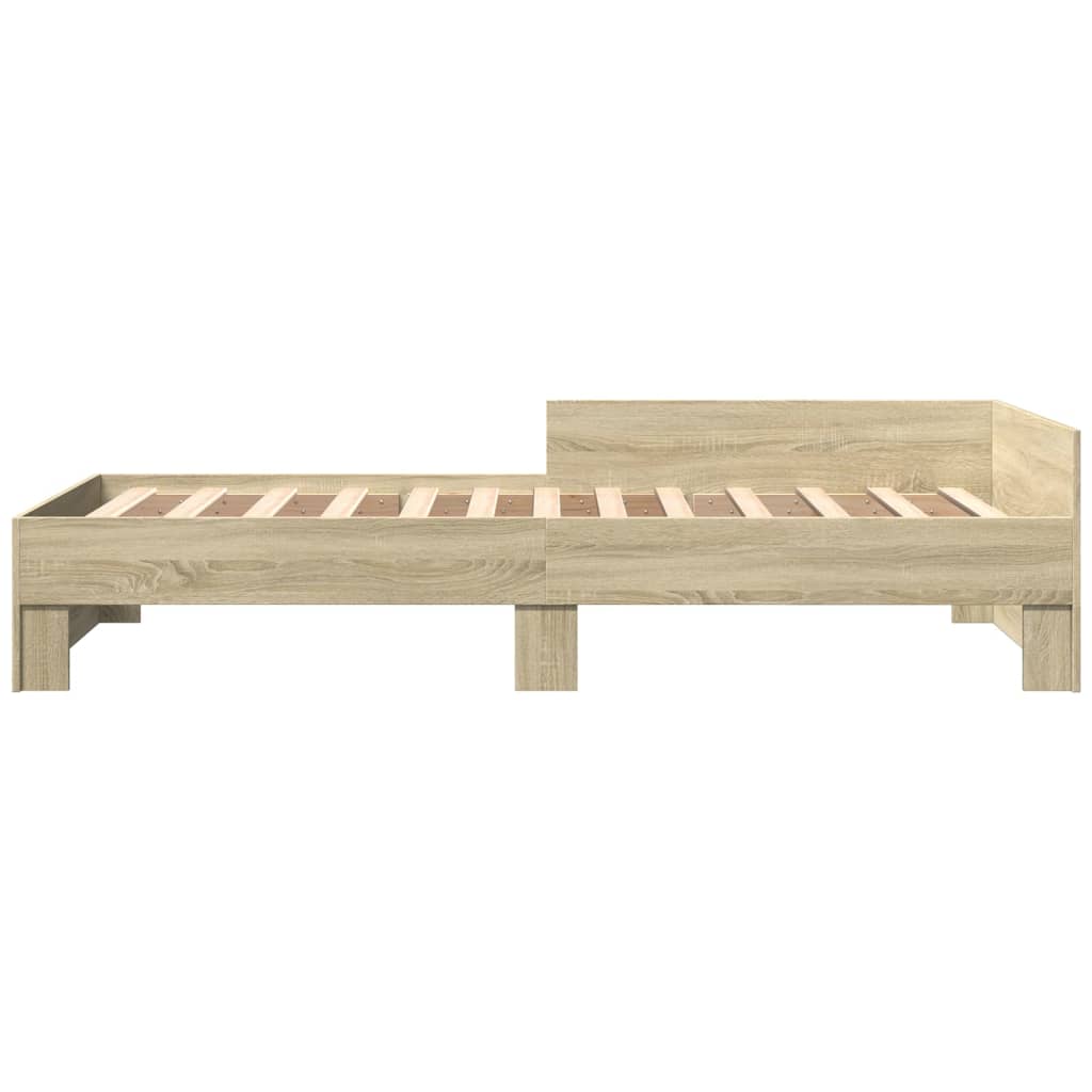 Bed Frame without Mattress Sonoma Oak 100x200 cm Engineered Wood