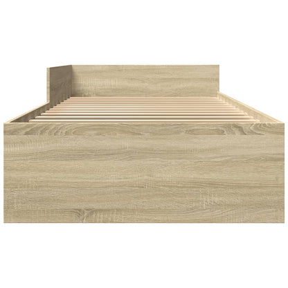 Bed Frame without Mattress Sonoma Oak 100x200 cm Engineered Wood