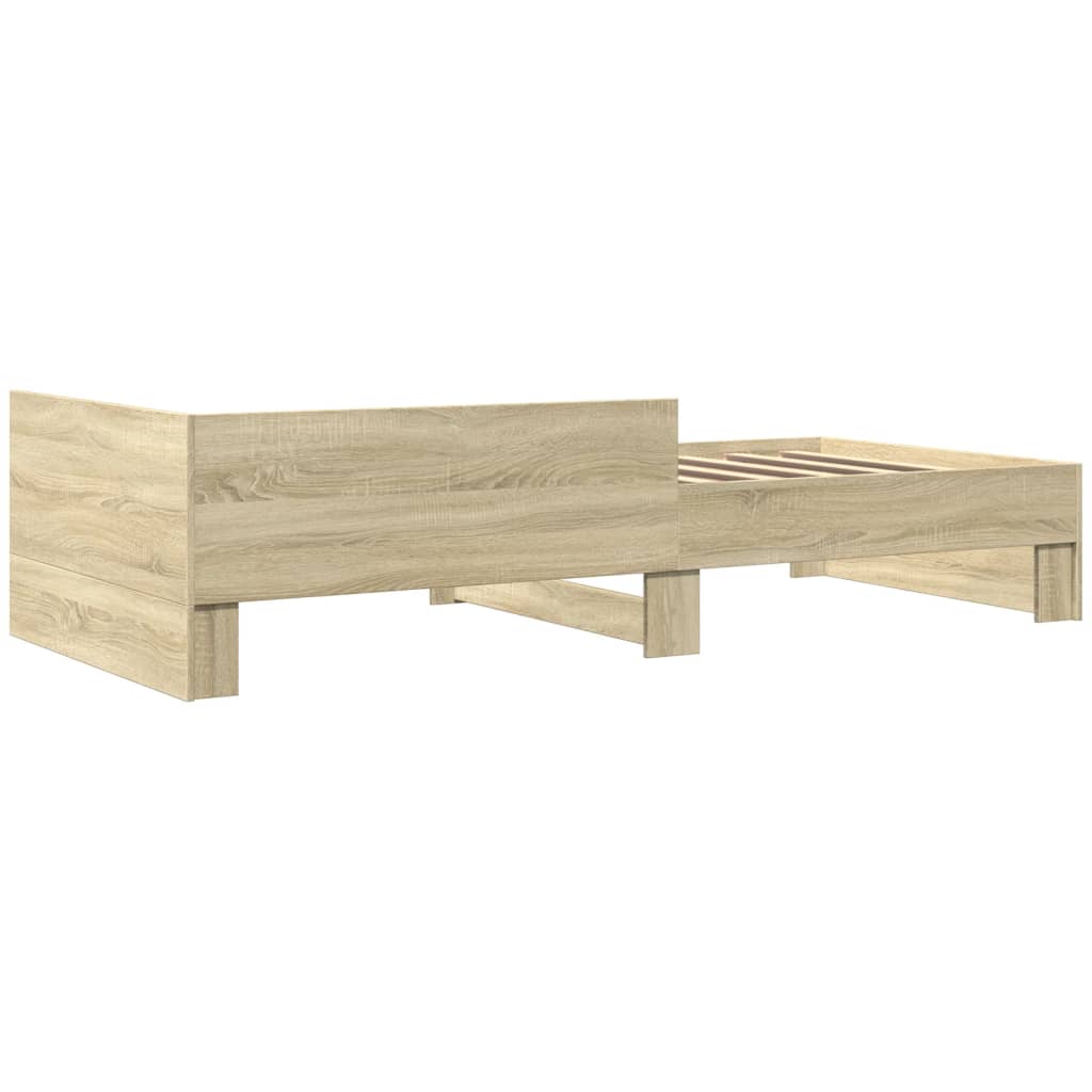 Bed Frame without Mattress Sonoma Oak 100x200 cm Engineered Wood