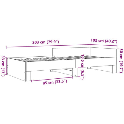 Bed Frame without Mattress Sonoma Oak 100x200 cm Engineered Wood