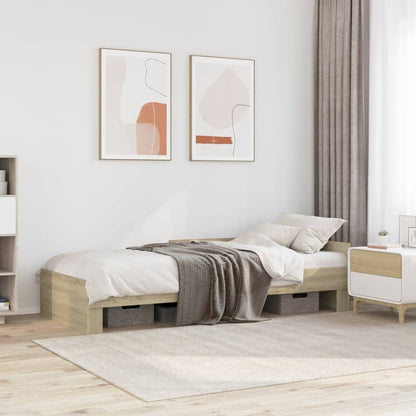 Bed Frame without Mattress Sonoma Oak 100x200 cm Engineered Wood