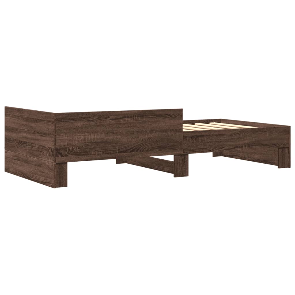 Bed Frame without Mattress Brown Oak 100x200 cm Engineered Wood
