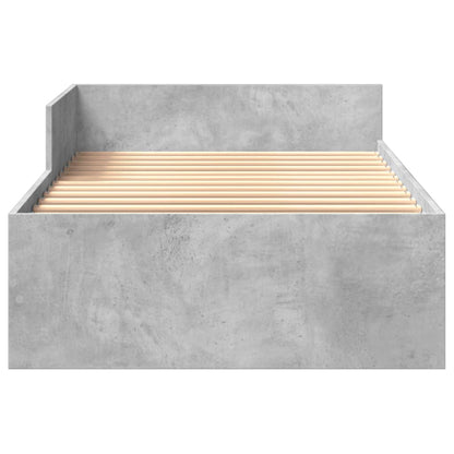 Bed Frame without Mattress Concrete Grey 90x200 cm Engineered Wood