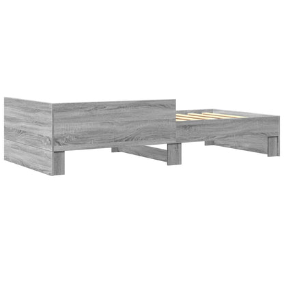 Bed Frame without Mattress Grey Sonoma 90x200 cm Engineered Wood