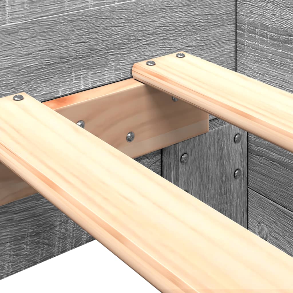Bed Frame without Mattress Grey Sonoma 90x200 cm Engineered Wood