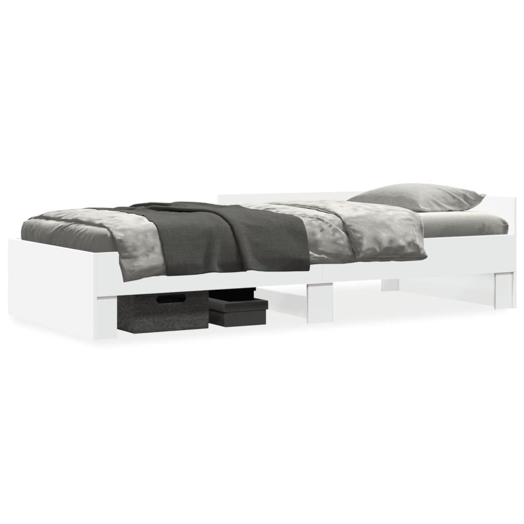 Bed Frame without Mattress White 90x190 cm Single Engineered Wood