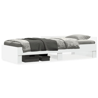 Bed Frame without Mattress White 90x190 cm Single Engineered Wood
