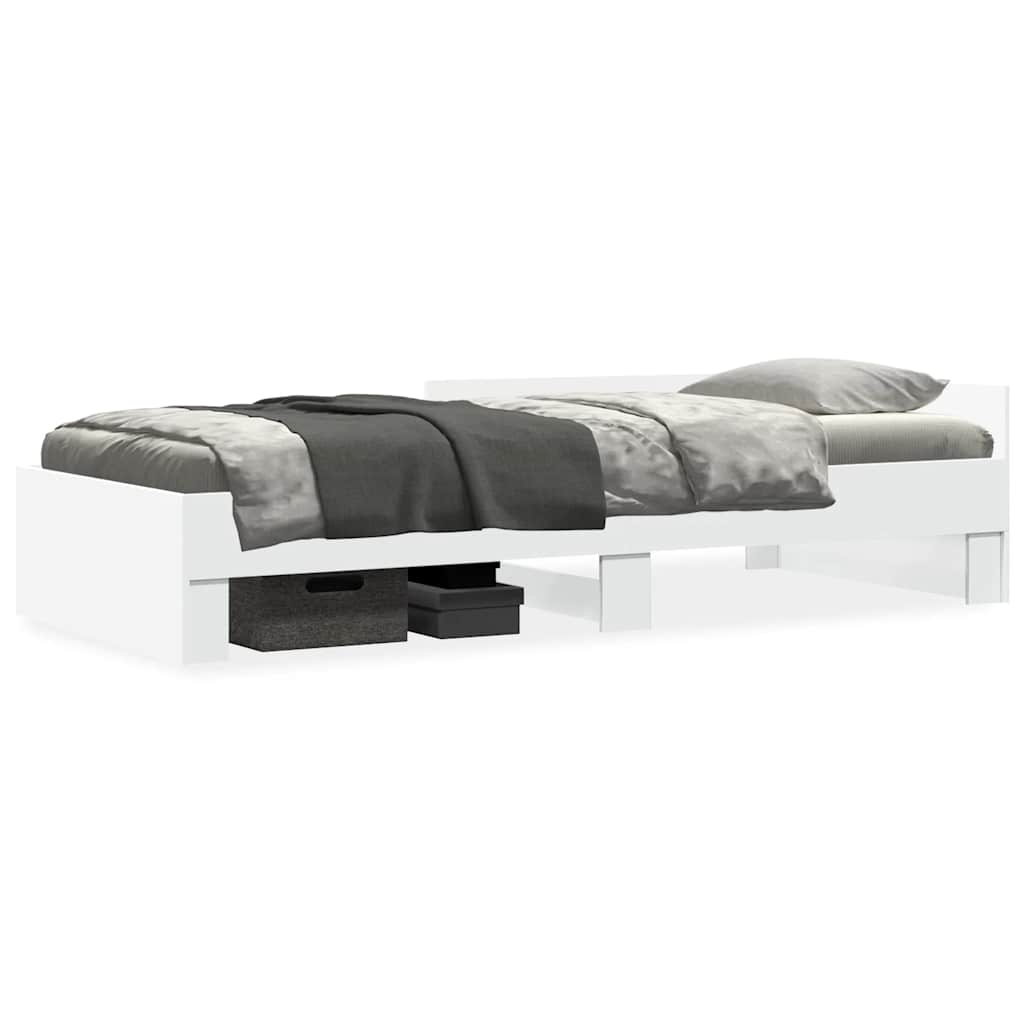Bed Frame without Mattress White 90x190 cm Engineered Wood