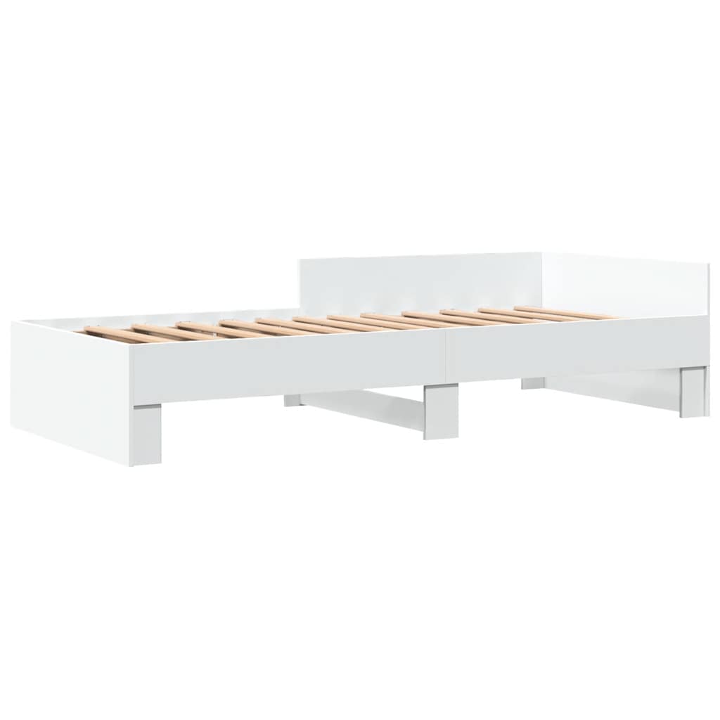 Bed Frame without Mattress White 90x190 cm Single Engineered Wood