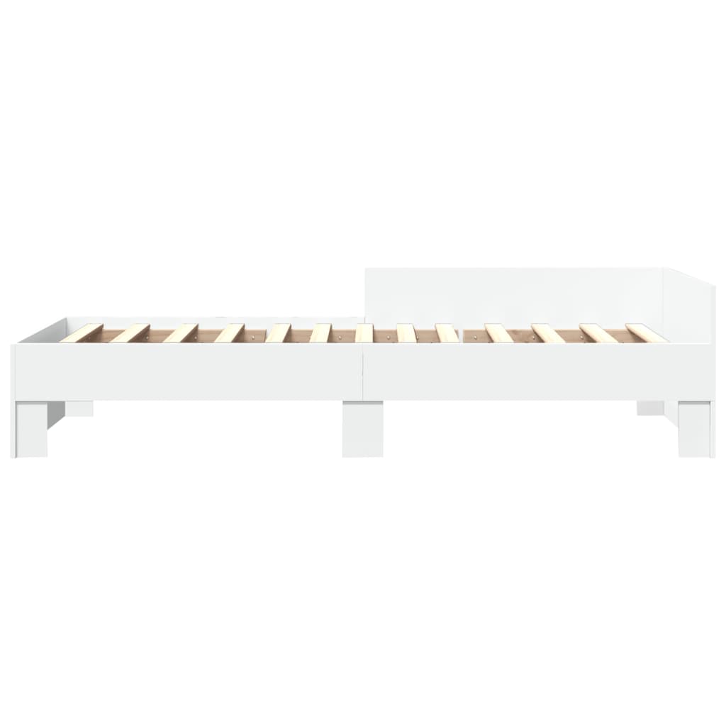Bed Frame without Mattress White 90x190 cm Single Engineered Wood