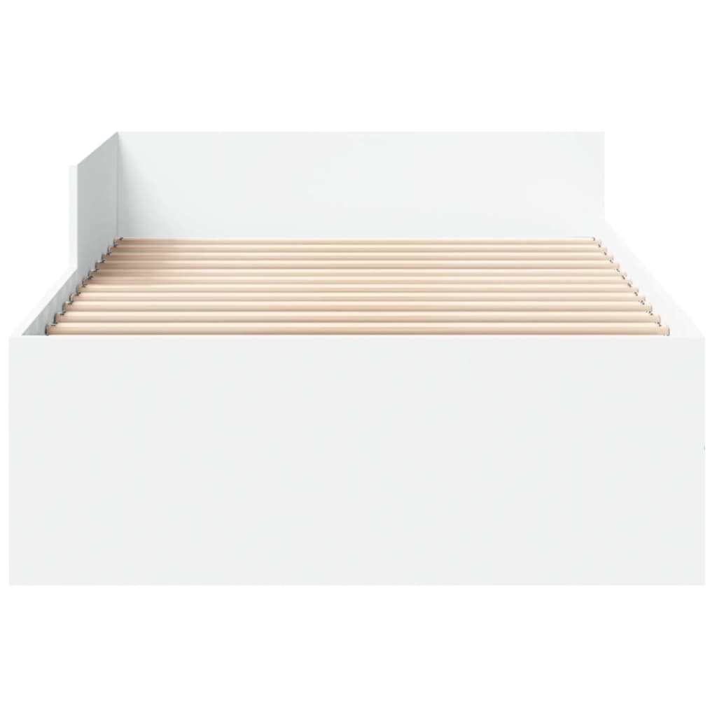 Bed Frame without Mattress White 90x190 cm Single Engineered Wood
