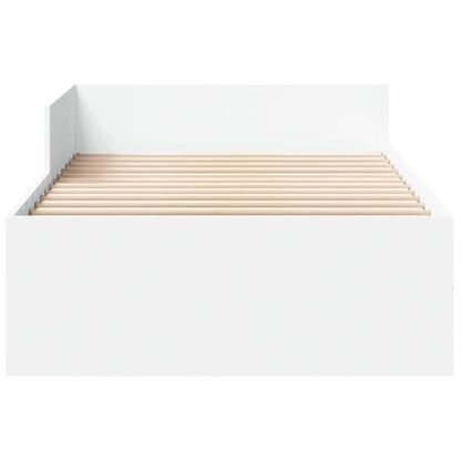 Bed Frame without Mattress White 90x190 cm Single Engineered Wood