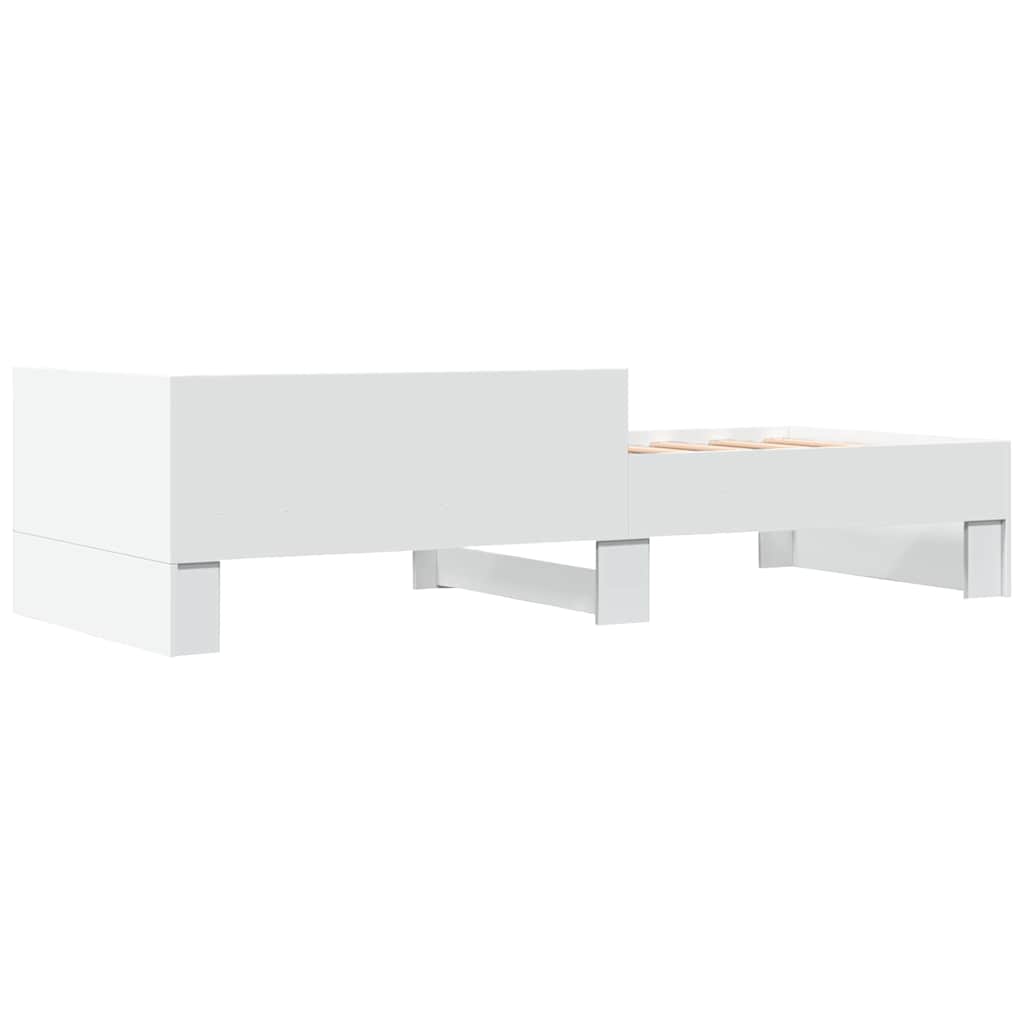 Bed Frame without Mattress White 90x190 cm Single Engineered Wood