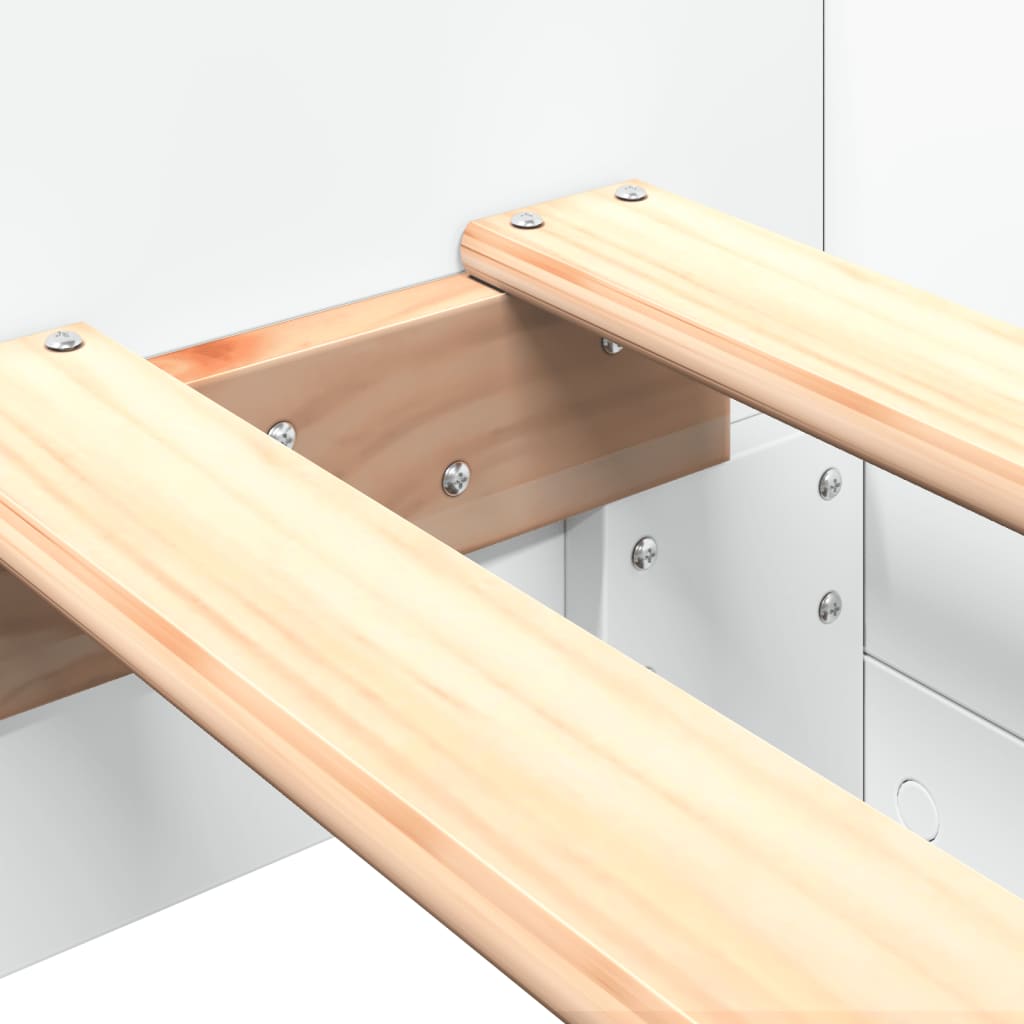 Bed Frame without Mattress White 90x190 cm Single Engineered Wood