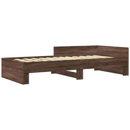 Bed Frame without Mattress Brown Oak 90x190 cm Single Engineered Wood