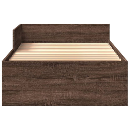 Bed Frame without Mattress Brown Oak 90x190 cm Single Engineered Wood
