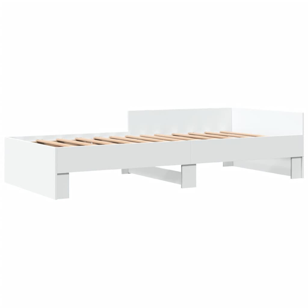 Bed Frame without Mattress White 75x190 cm Small Single Engineered Wood