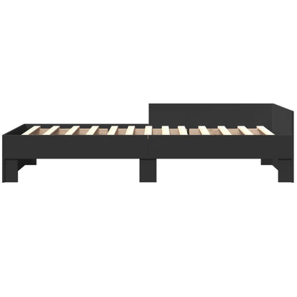 Bed Frame without Mattress Black 75x190 cm Small Single Engineered Wood
