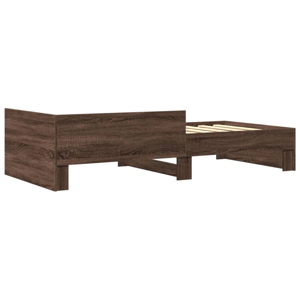 Bed Frame without Mattress Brown Oak 75x190 cm Small Single Engineered Wood