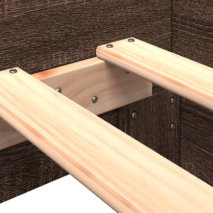Bed Frame without Mattress Brown Oak 75x190 cm Small Single Engineered Wood