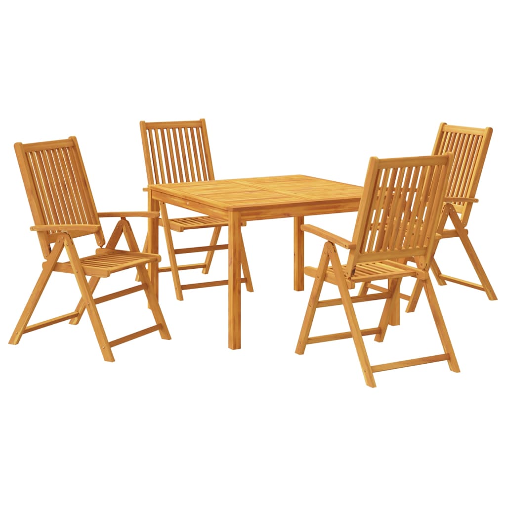 Garden Dining Set | Brown | Solid Acacia Wood | Medium | Foldable
