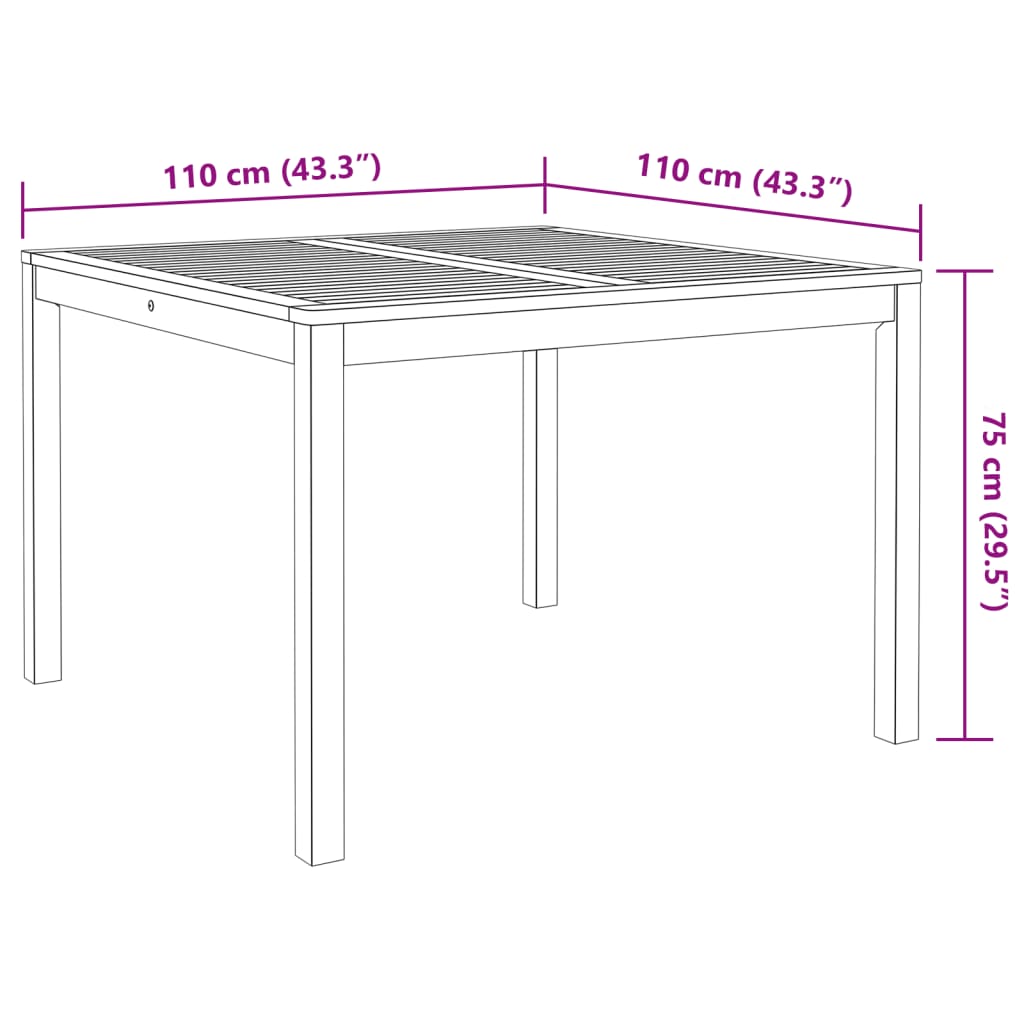 Garden Dining Set | Brown | Solid Acacia Wood | Medium | Foldable