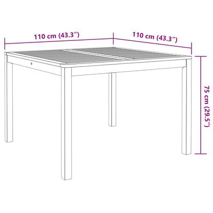 Garden Dining Set | Brown | Solid Acacia Wood | Medium | Foldable