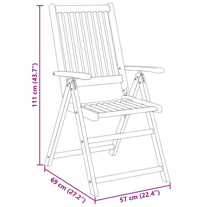Garden Dining Set | Brown | Solid Acacia Wood | Medium | Foldable