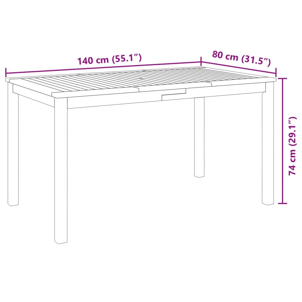 Garden Dining Set | Natural Wood | Solid Acacia Wood | 4-Seater